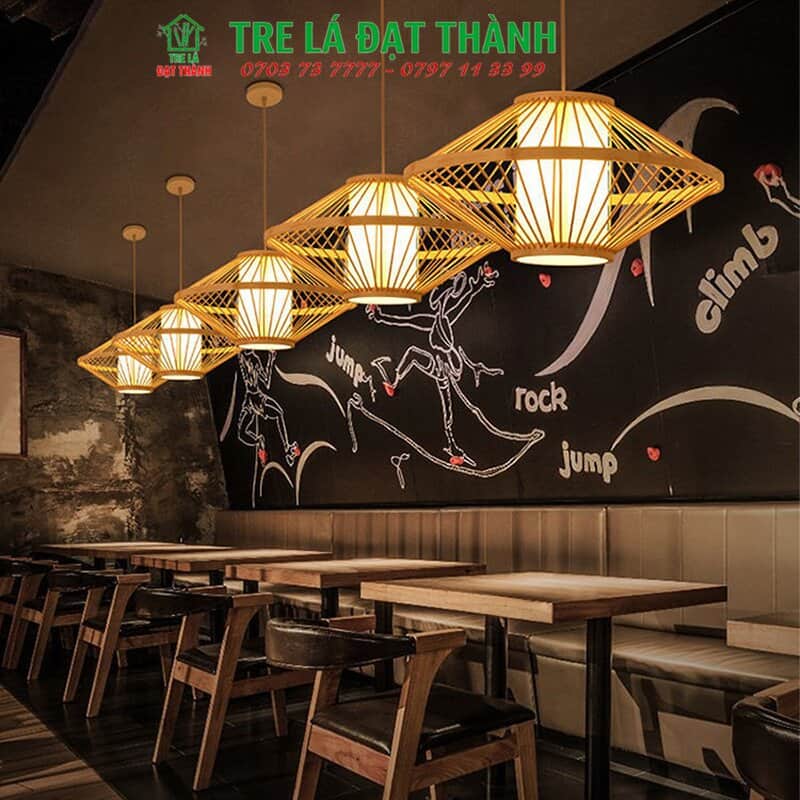 Đèn Đĩa Bay Tre Trang Trí - DMT015